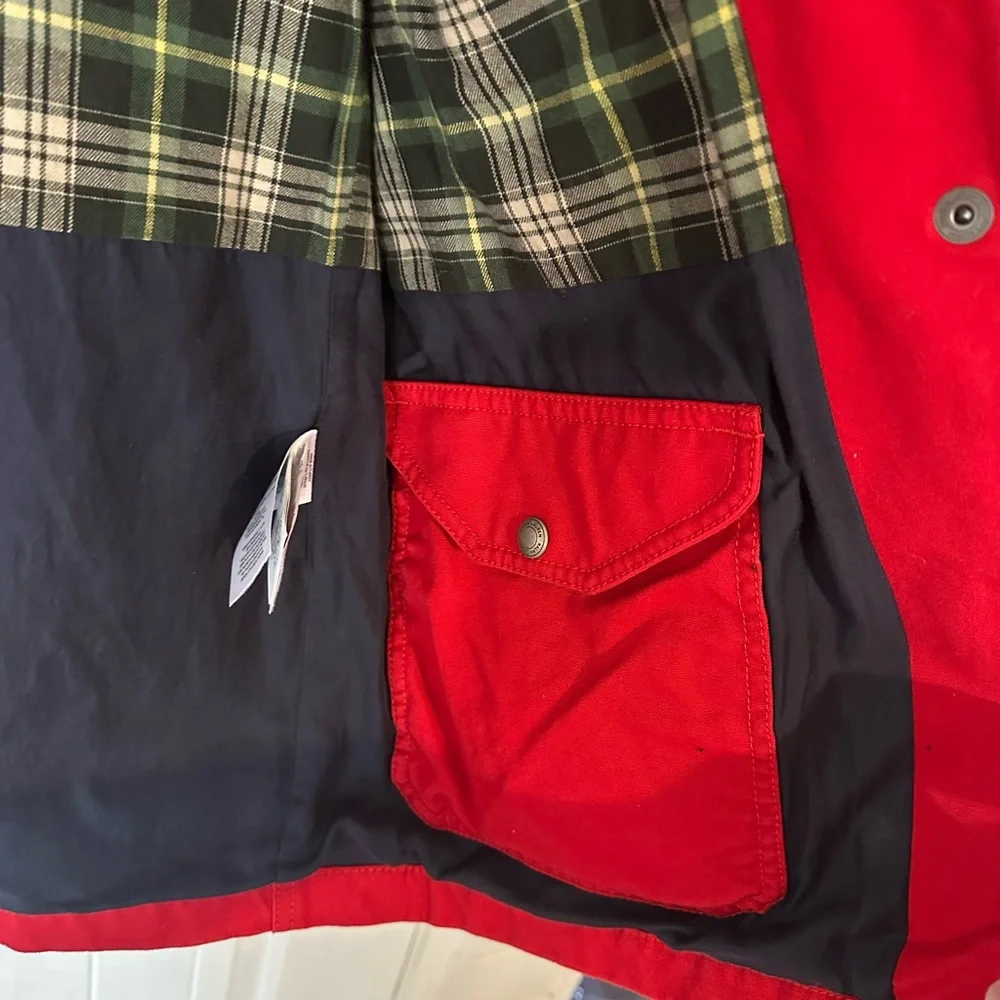 Polo Ralph Lauren Canvas Barn Jacket Women’s Small Red Cord Collar-read descr - Picture 5 of 10